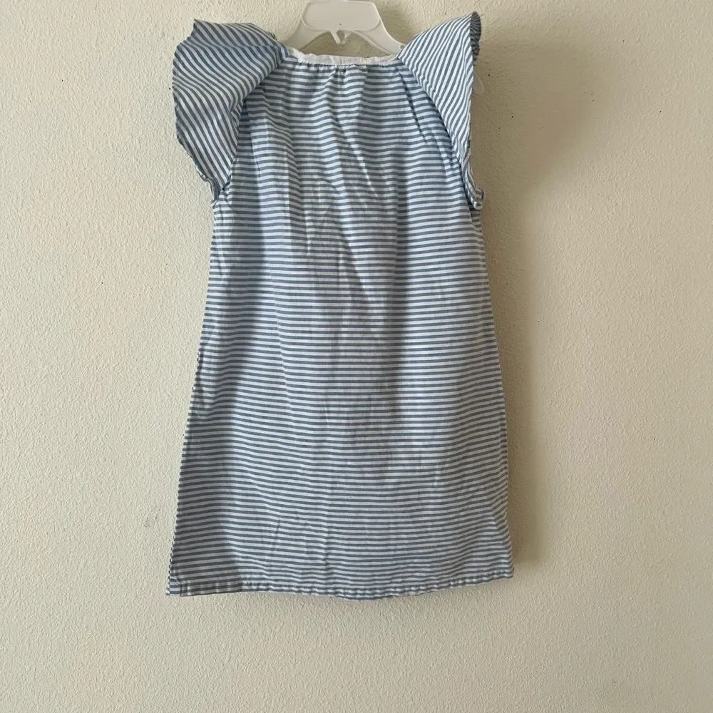 Gymboree Girls Blue /white striped Dress 5t